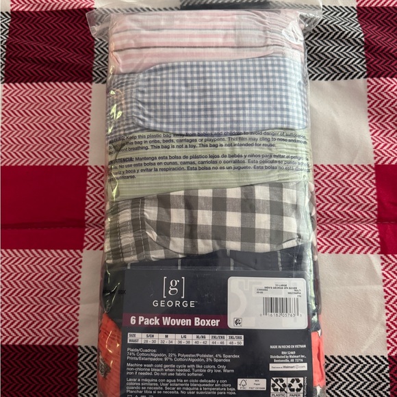 New George Men's Woven Boxer 6-Pack - Assorted Colors 3XL - Picture 2 of 4